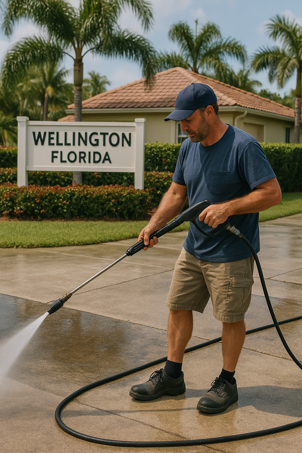 Professional pressure washing service in Wellington, FL.